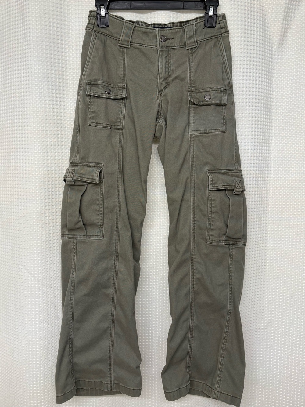 Hollister Low Rise Baggy Cargo Pants Olive Green Size 00R Y2K